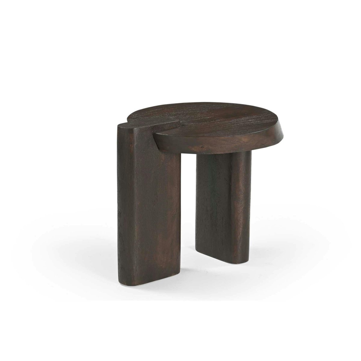 Bout de canapé bois foncé 2 pieds larges ALMA marron, PIER IMPORT