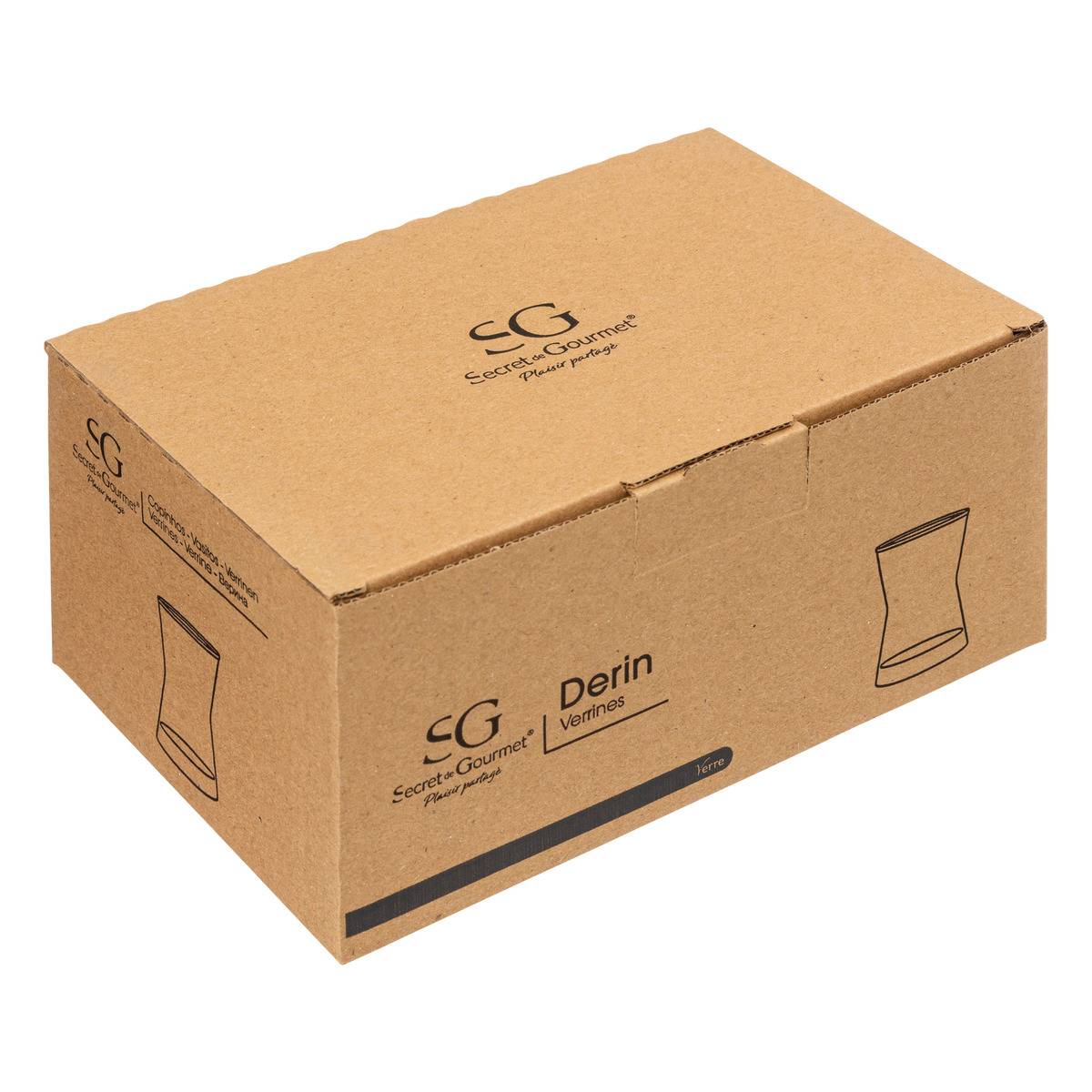 Lot de 6 verrines en verre DERIN transparent, SECRET DE GOURMET