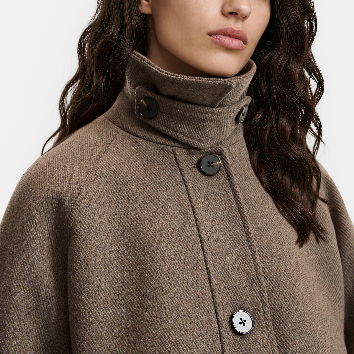 Short Flared Coat taupe brown, LA REDOUTE COLLECTIONS