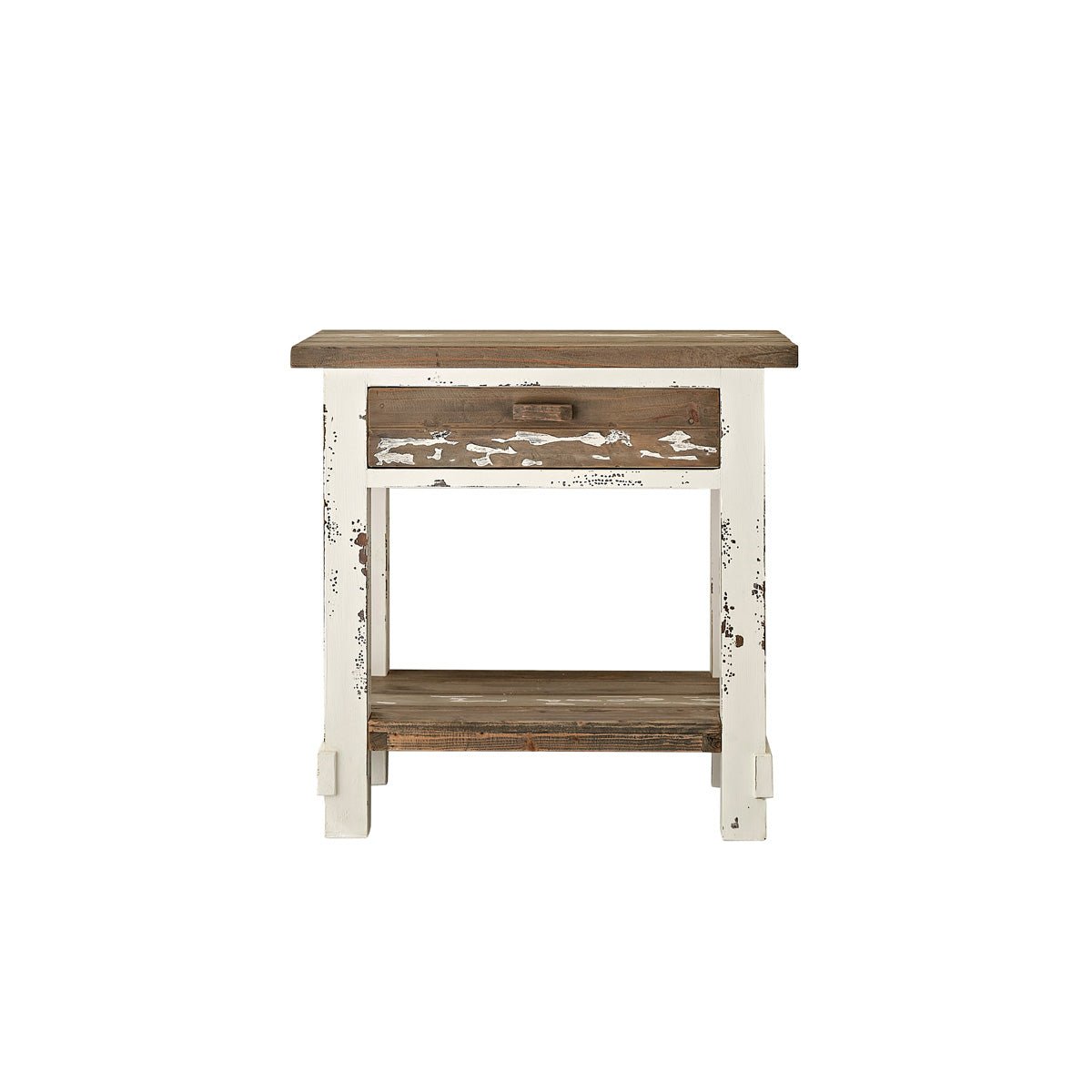 Meuble de salle de bain en bois recyclé 80 cm SEZANNE blanc, BERAH GETAH