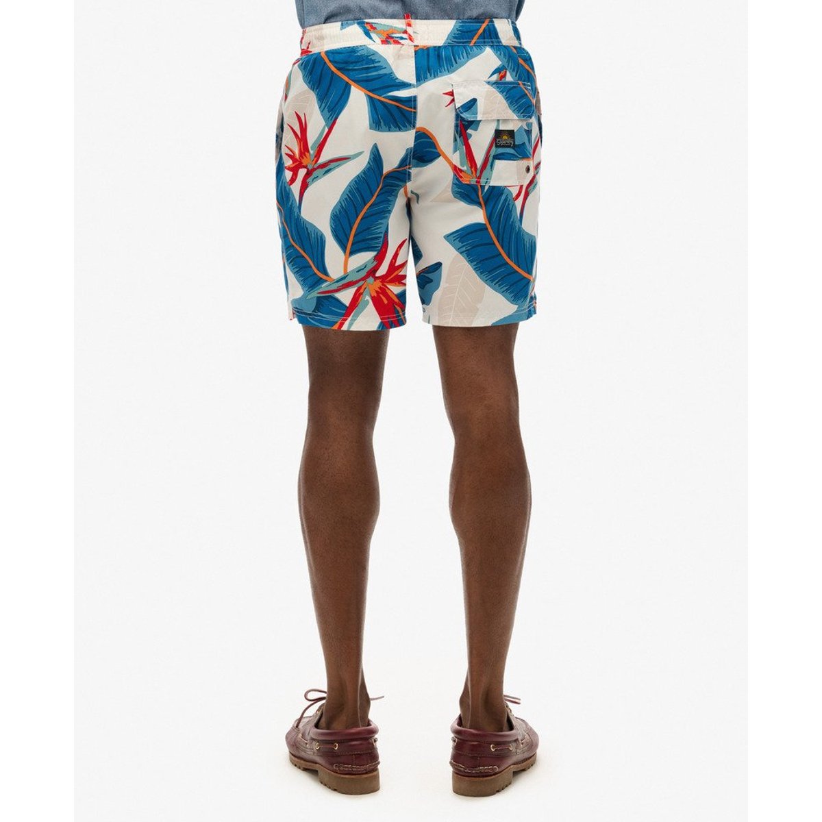 Short de bain à imprimé hawaïen recyclé longueur 43 cm optic paradis, SUPERDRY