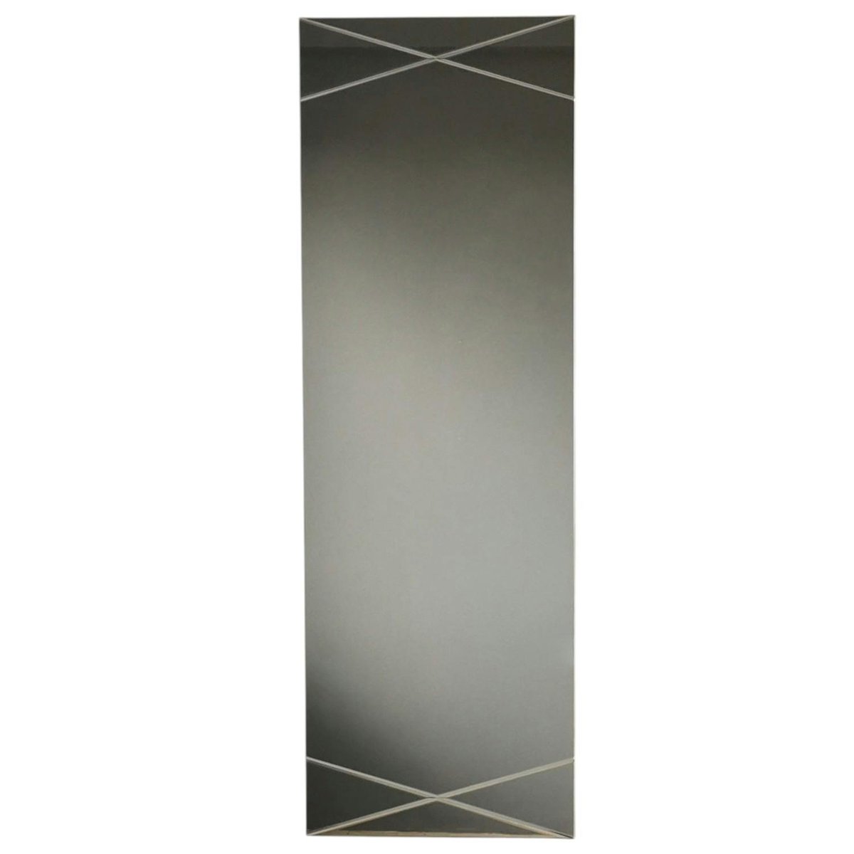 Miroir rectangulaire mural avec décor croisé 105 cm CODY argenté, PIER IMPORT