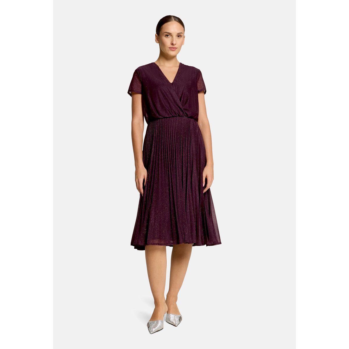 Robe de cocktail à plis purple/purple, VERA MONT