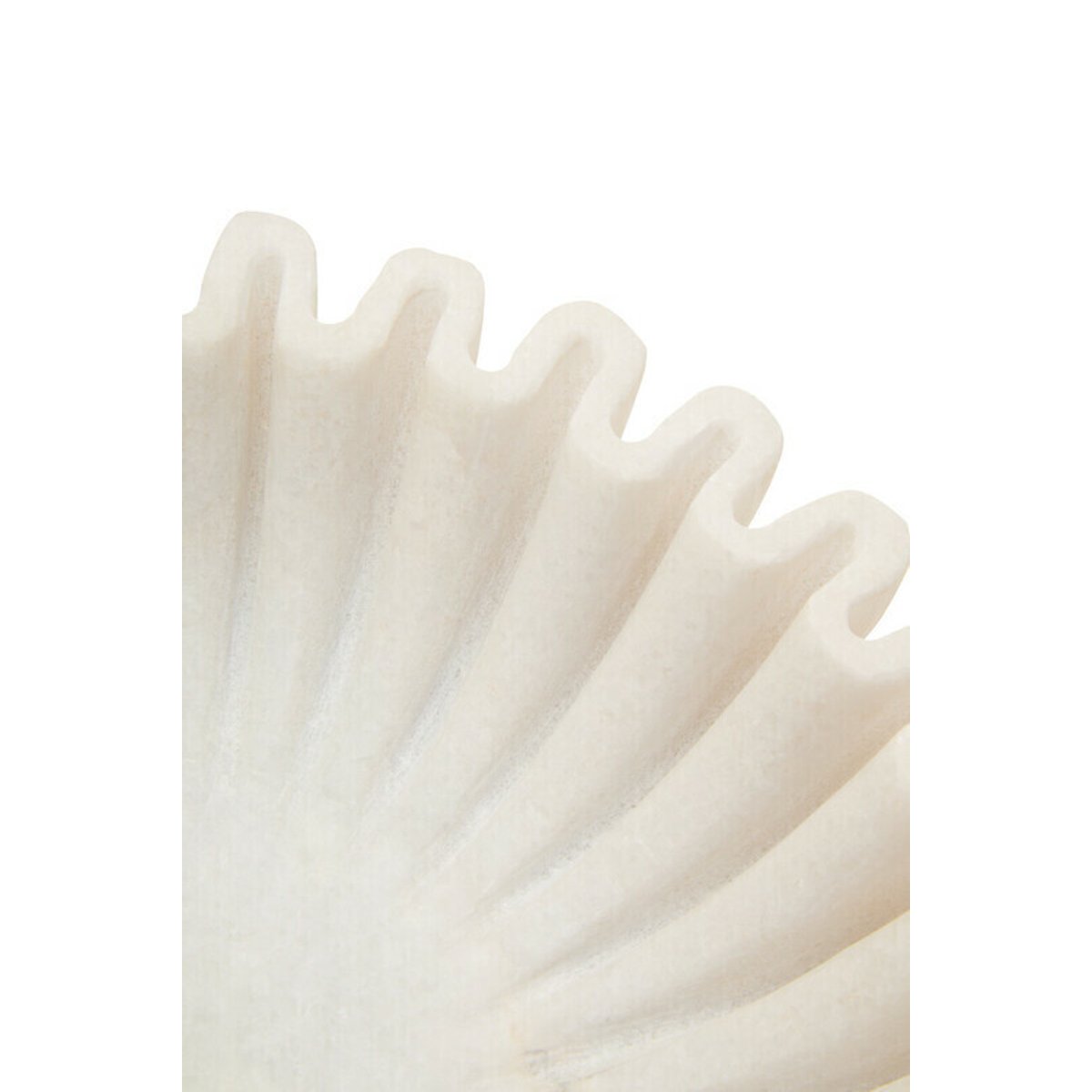 Small Decorative Fluted Marble Bowl in White white, FIFTY FIVE SOUTH