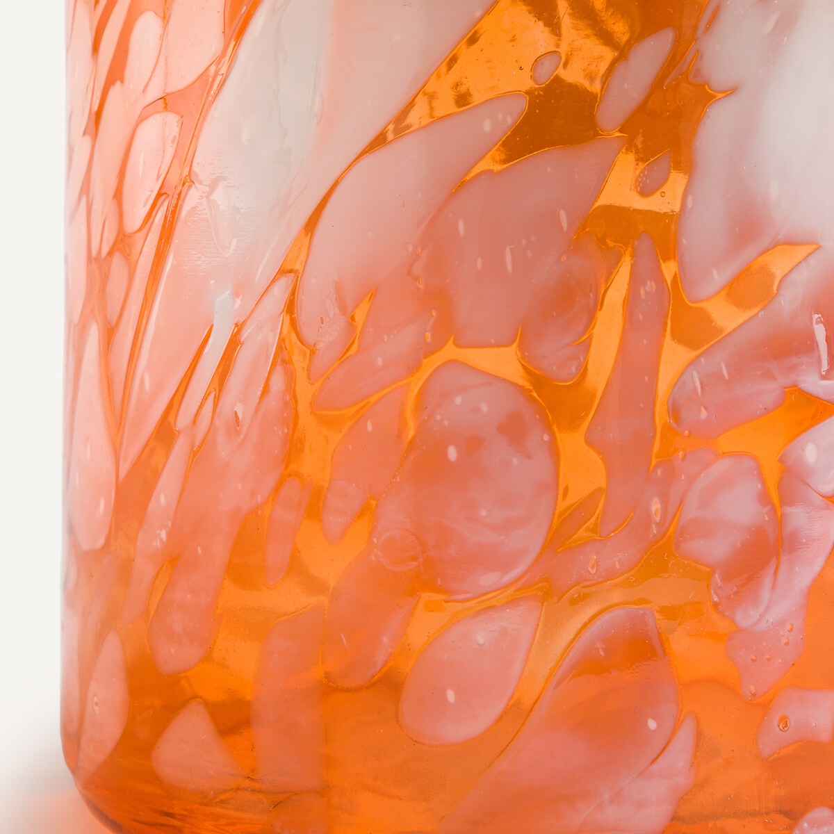 Vase en verre soufflé à la bouche, Berna orange/blanc, AM.PM