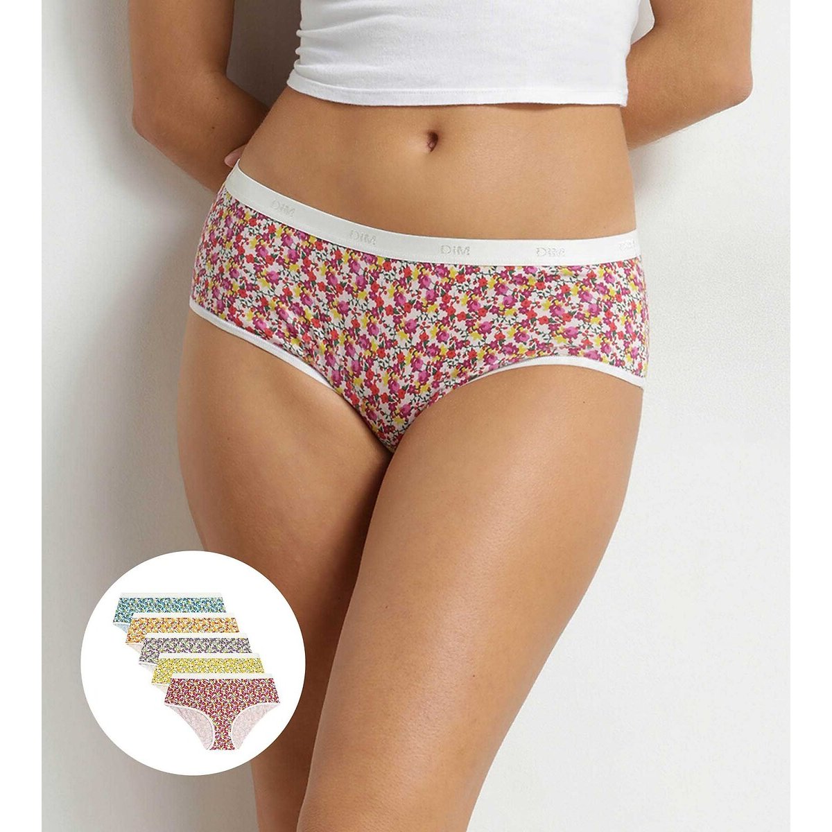Lot de 5 boxers POCKETS COTON clairière en fleur, DIM