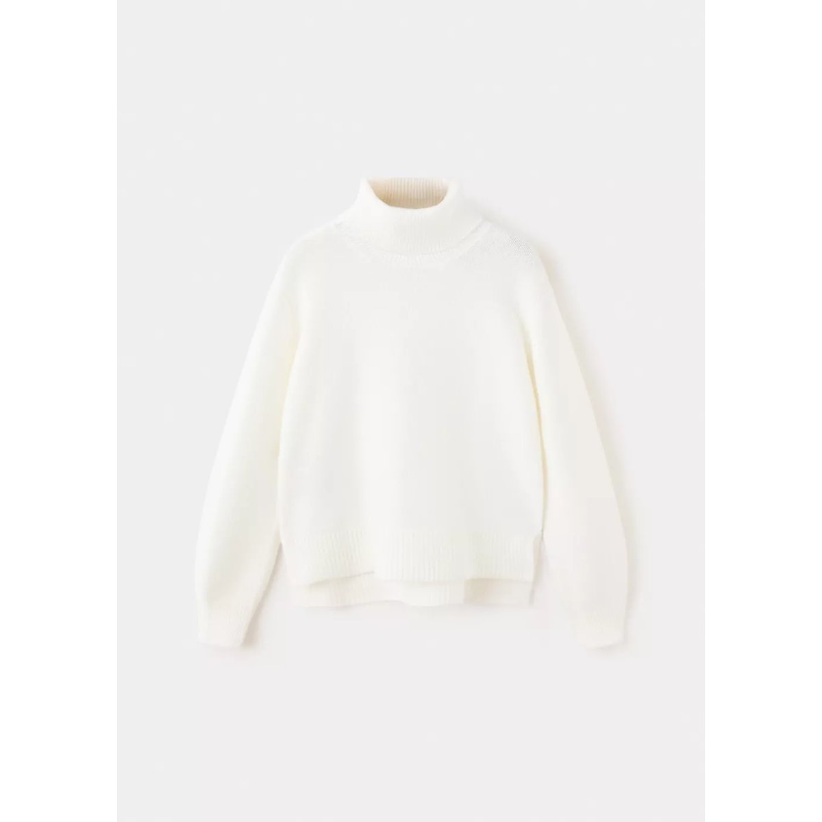 Pull-over maille col montant blanc cassé, MANGO KIDS