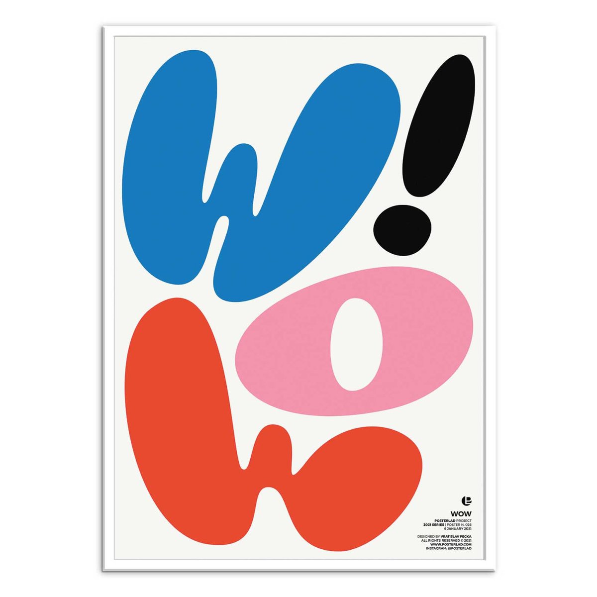 Affiche d'art - Wow - Posterlad couleur unique, WALL EDITIONS