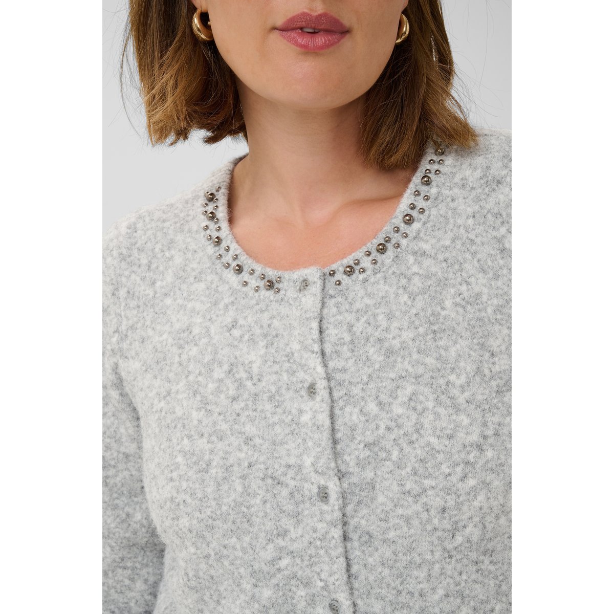 Cardigan à tricot gris grey melange, KAFFE CURVE