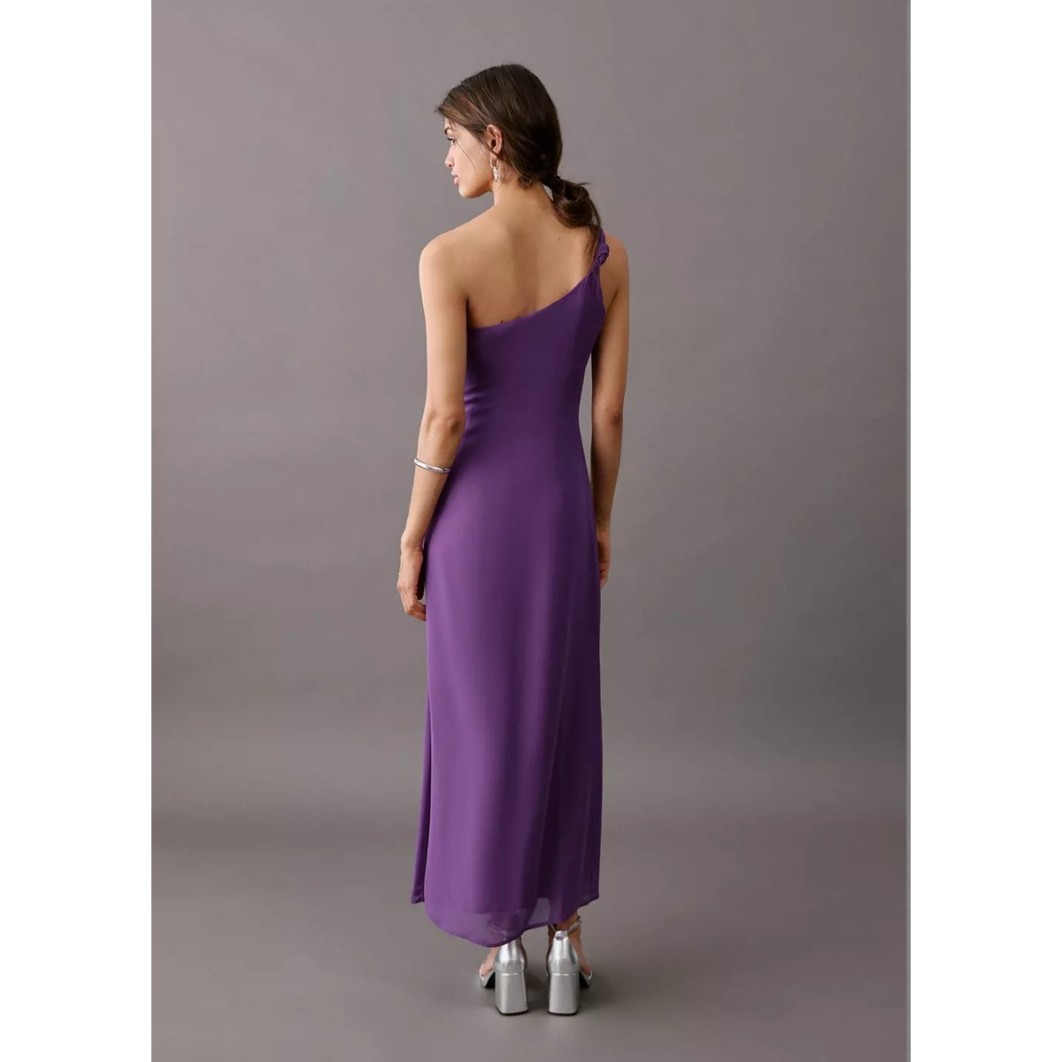 Robe asymétrique détail nœud violet, MANGO TEEN