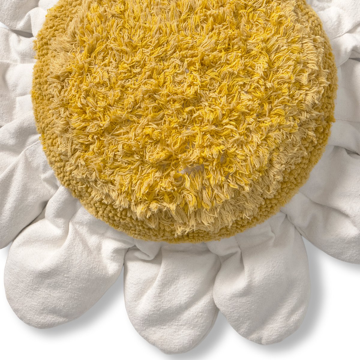 Coussin de sol Marguerite PETALS & PALS miel foncé, moutarde, naturel, ivoire, olive, LORENA CANALS