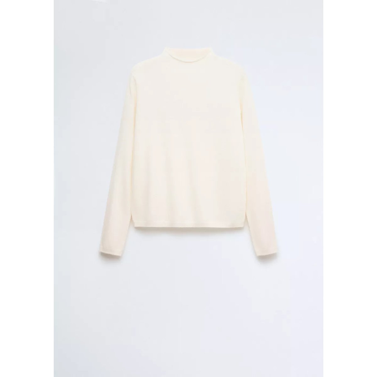 Pull-over 100 % cachemire col montant écru, MANGO