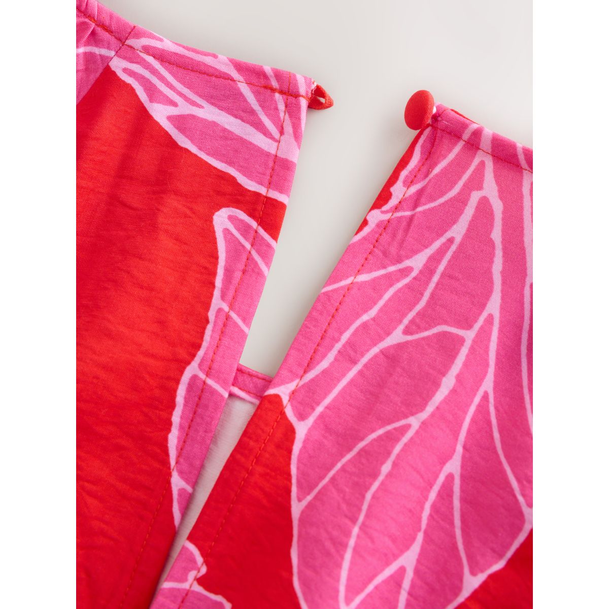 Robe mi-longue à manches bouffantes imprimé floral rouge/rose, NEXT