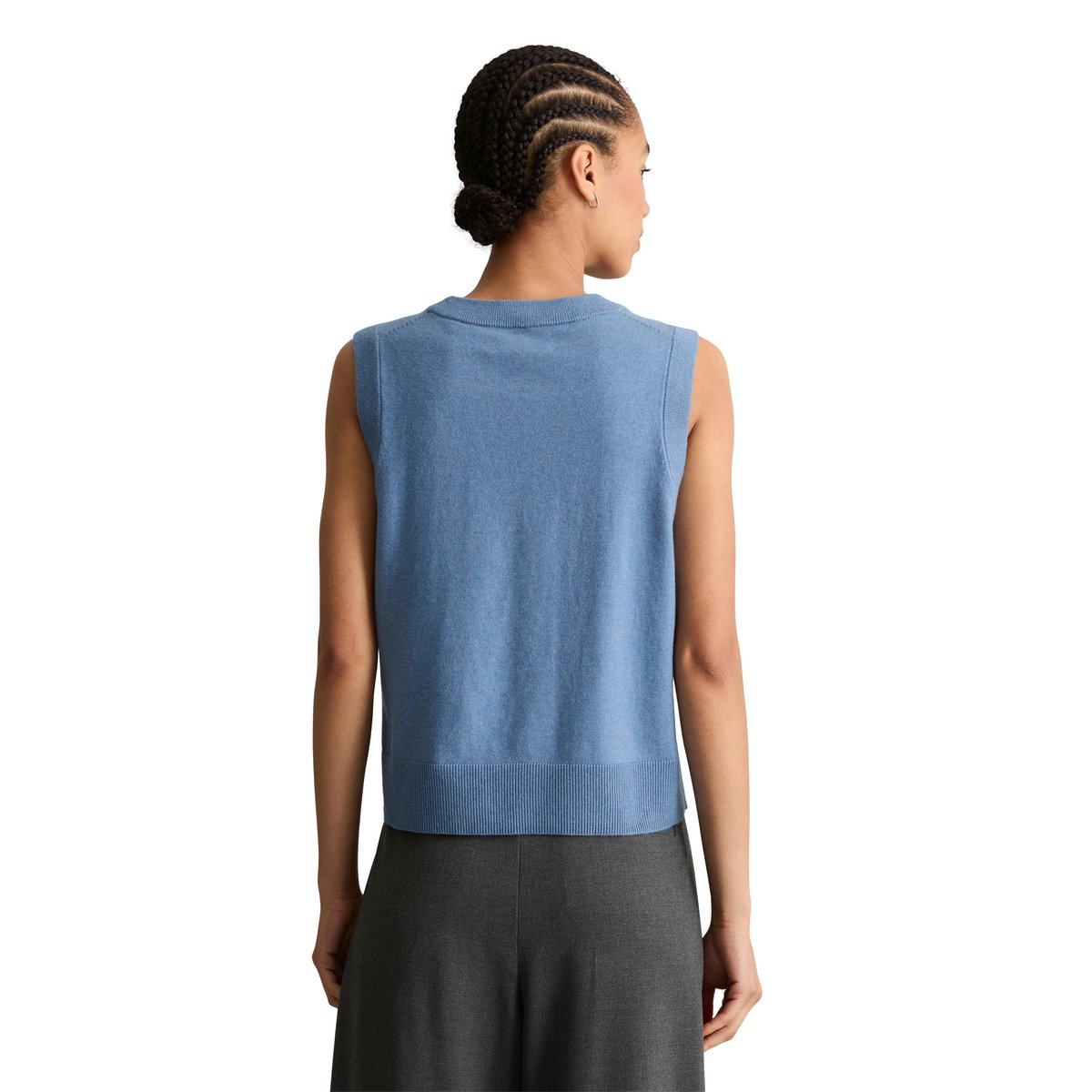 Pull sans manches coupe classique en Soft Cotton Stretch blaubleu, MARC O’POLO DENIM