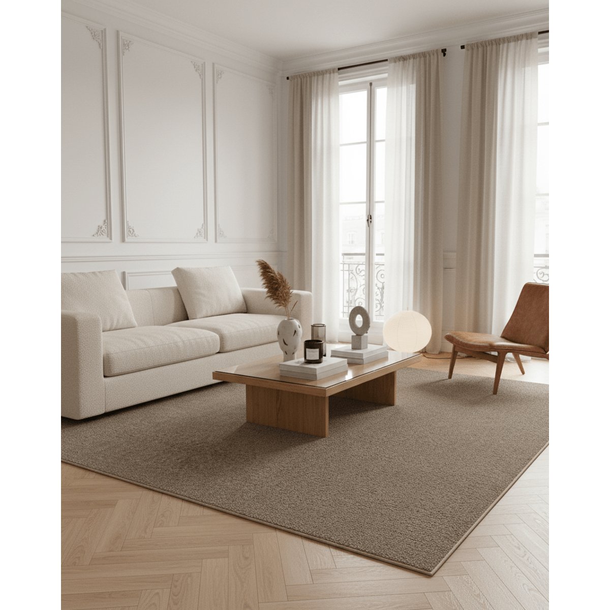 Tapis effet mouton Contemporain MONO taupe foncé, AFK LIVING