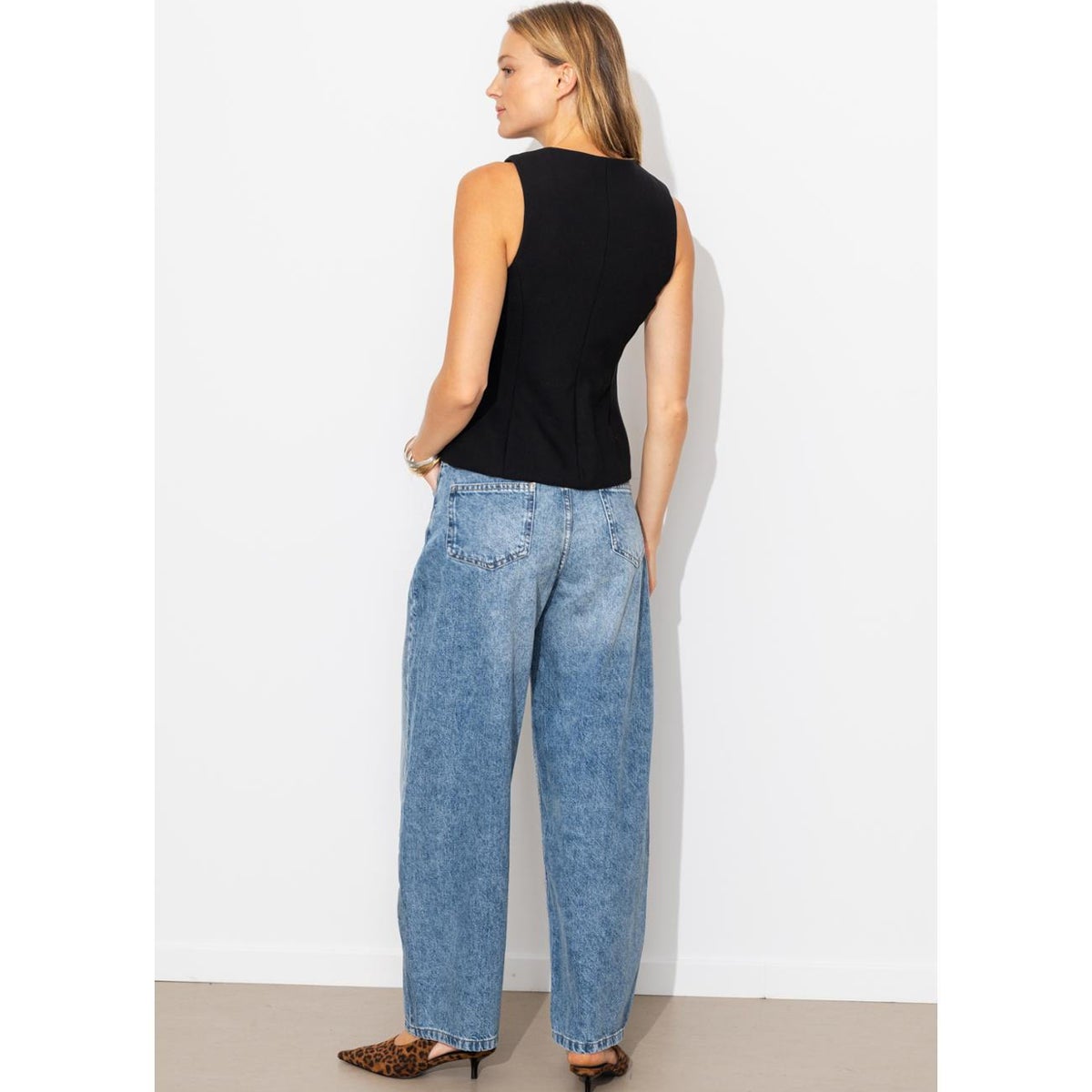 Jean balloon taille haute jean moyen, PROMOD