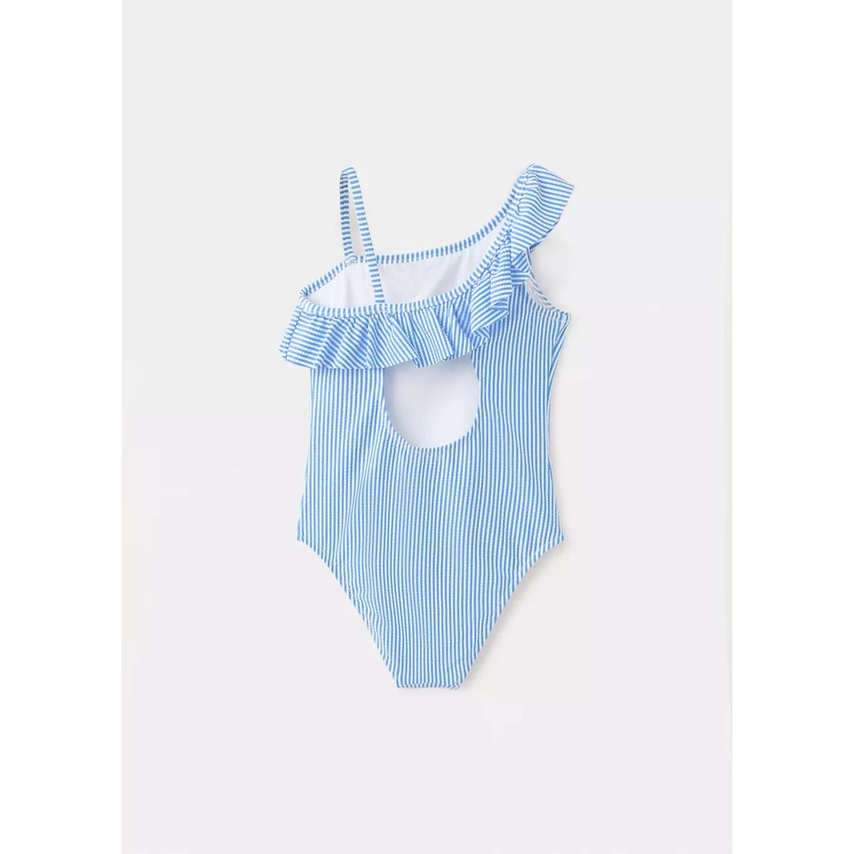 Maillot de bain à rayures volanté bleu, MANGO KIDS