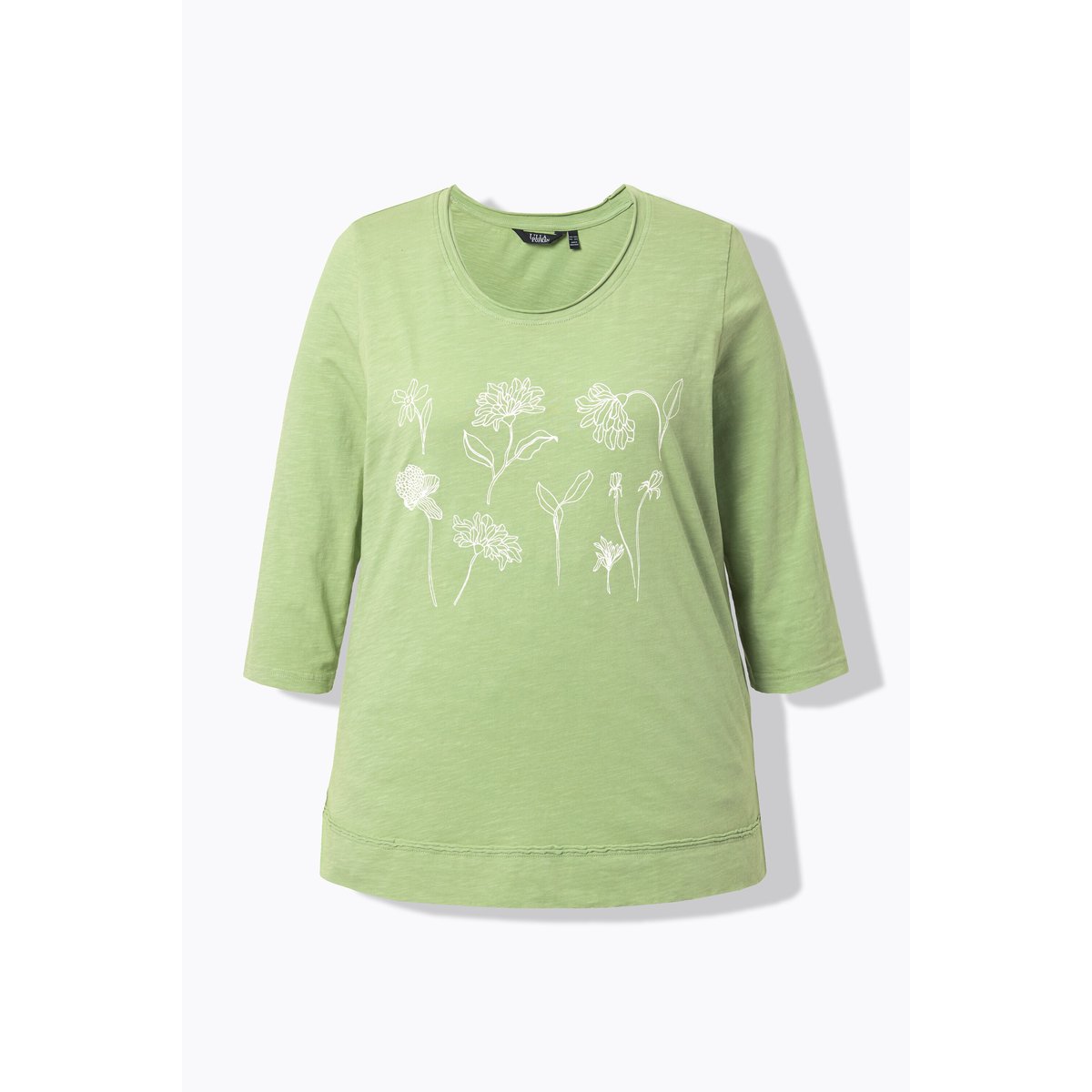 T-shirt motif à fleurs, coupe Classic Fit vert, ULLA POPKEN