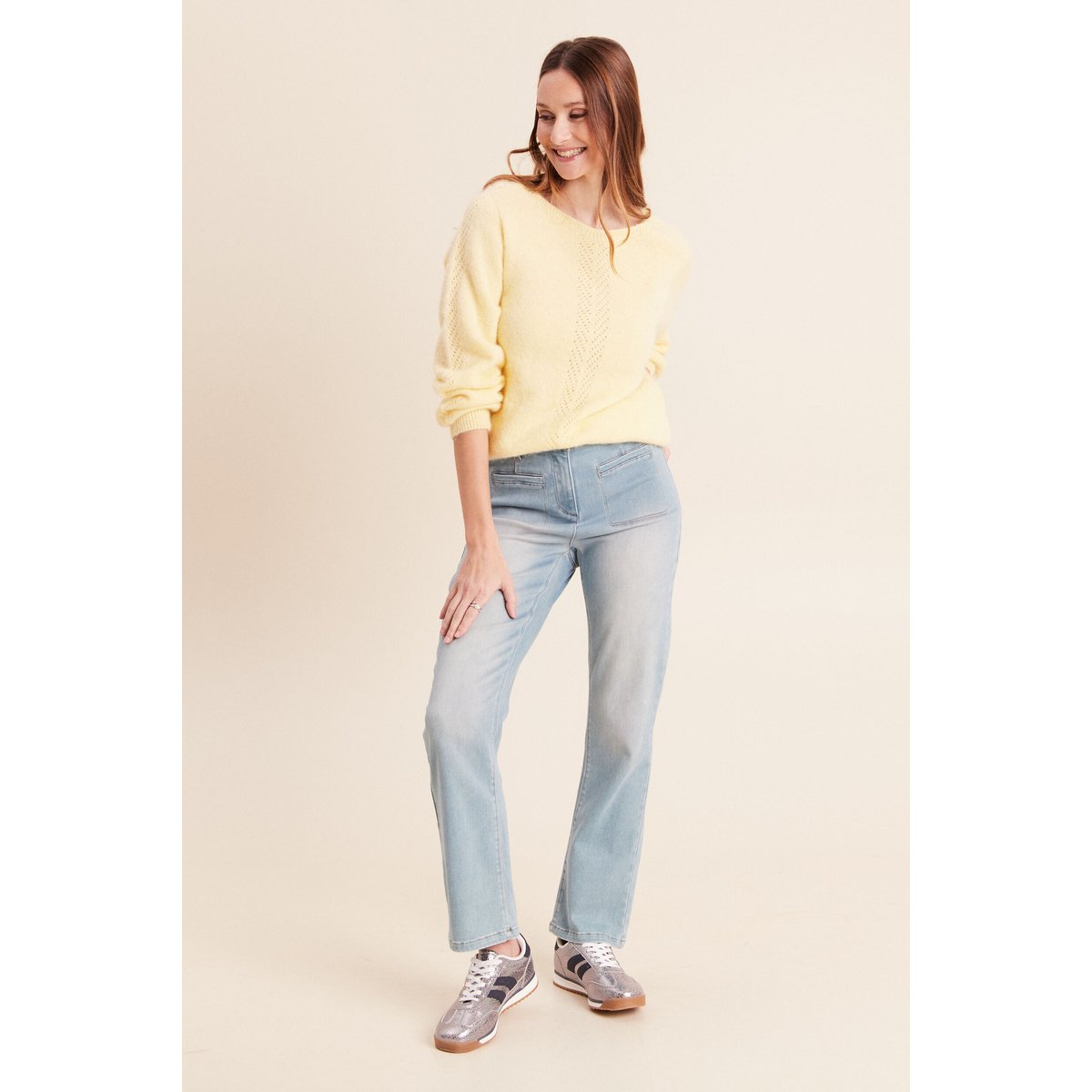 Pull confectionné en France jaune pastel, BREAL