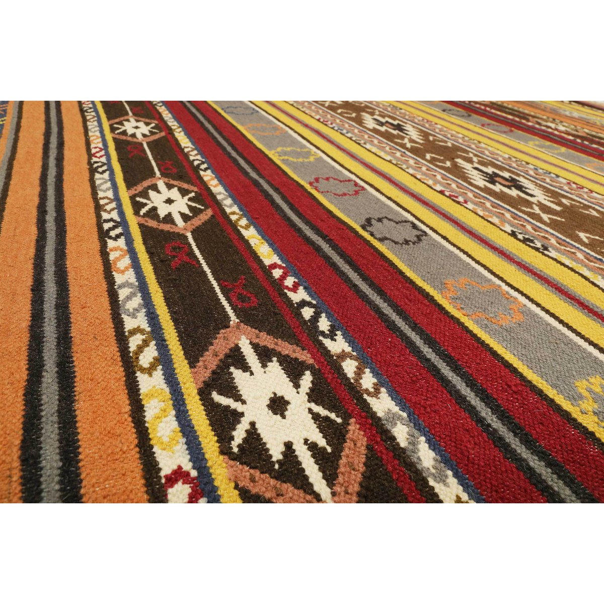 Tapis motif kilim ethnique à franges , MAHAL coloré, ESPRIT