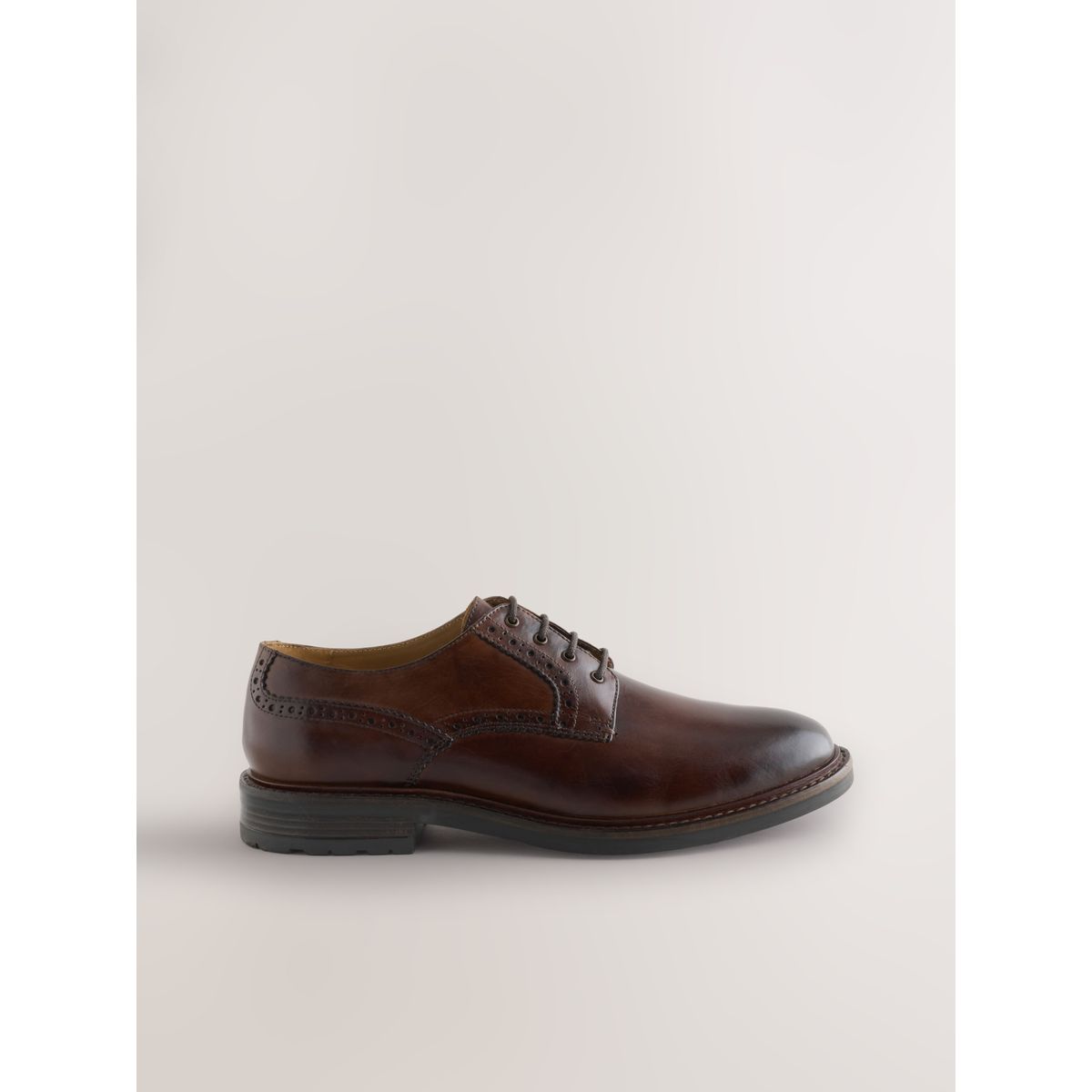 Chaussures derby en cuir marron fauve, NEXT