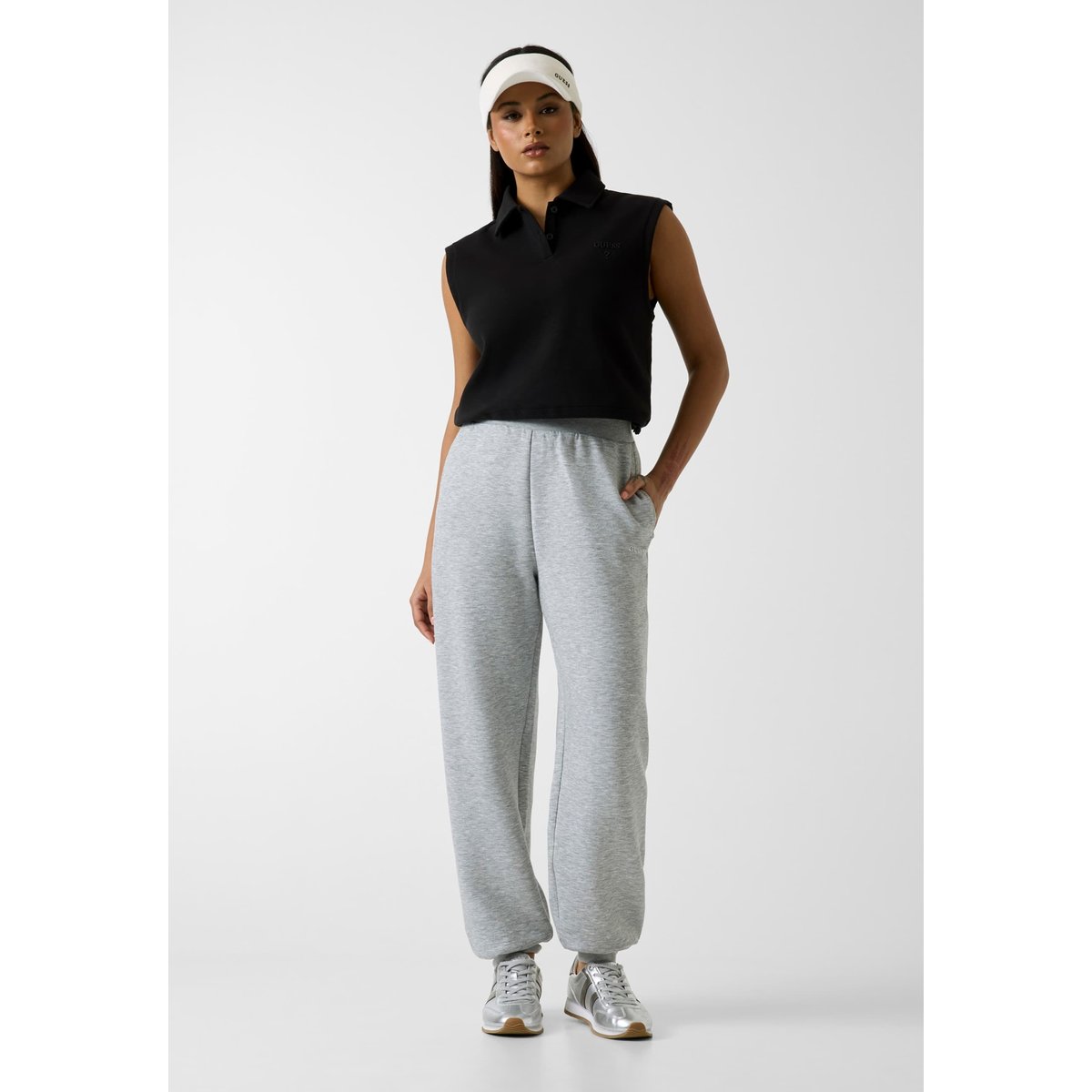 Joggers En Mélange De Viscose gris clair, GUESS