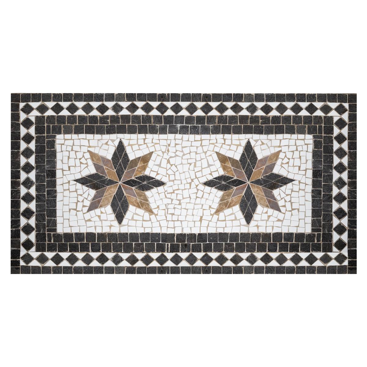 Table à manger rectangulaire mosaïque KIPOS noir, ATMOSPHERA