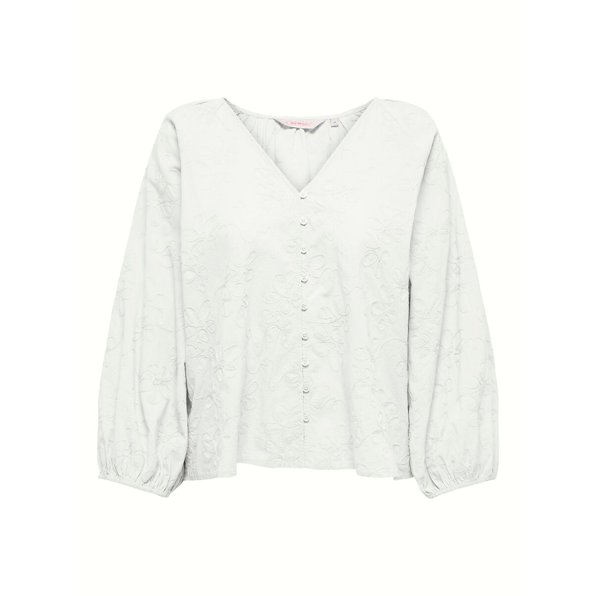 Chemisier manches longues brodé blanc, ONLY