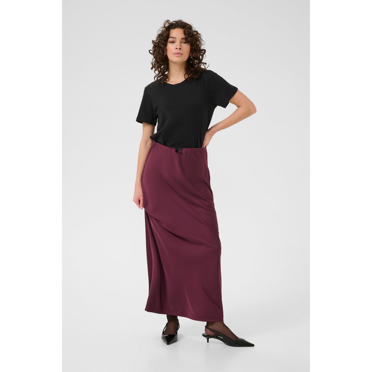 Jupe - tissage léger bordeaux windsor wine, KAFFE