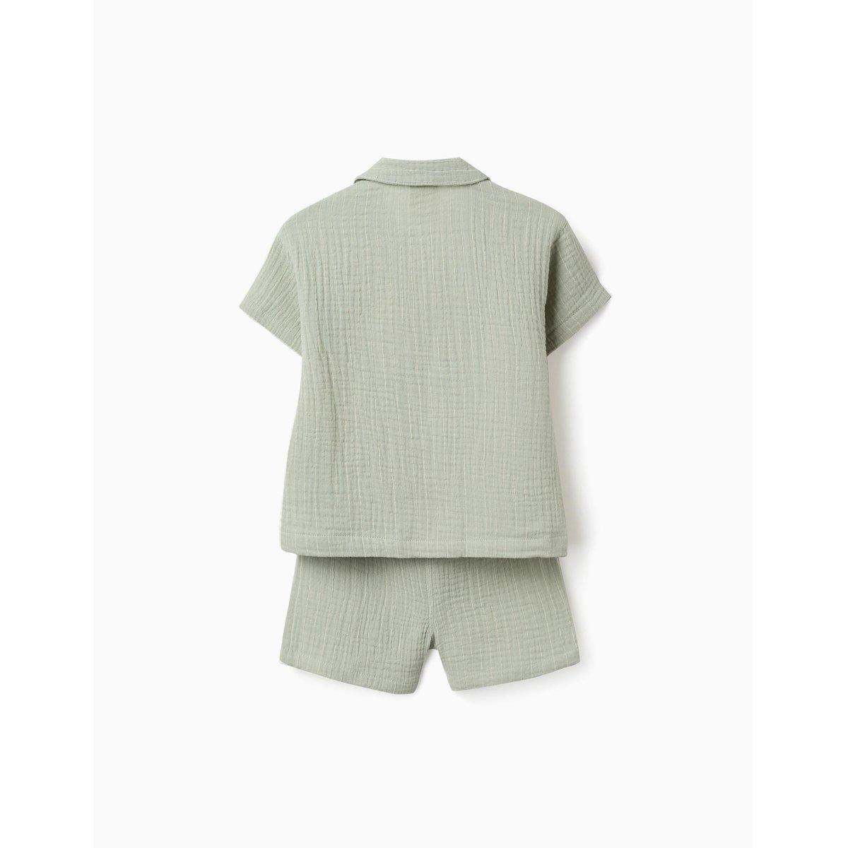 Ensemble chemise et short en coton vert clair, ZIPPY