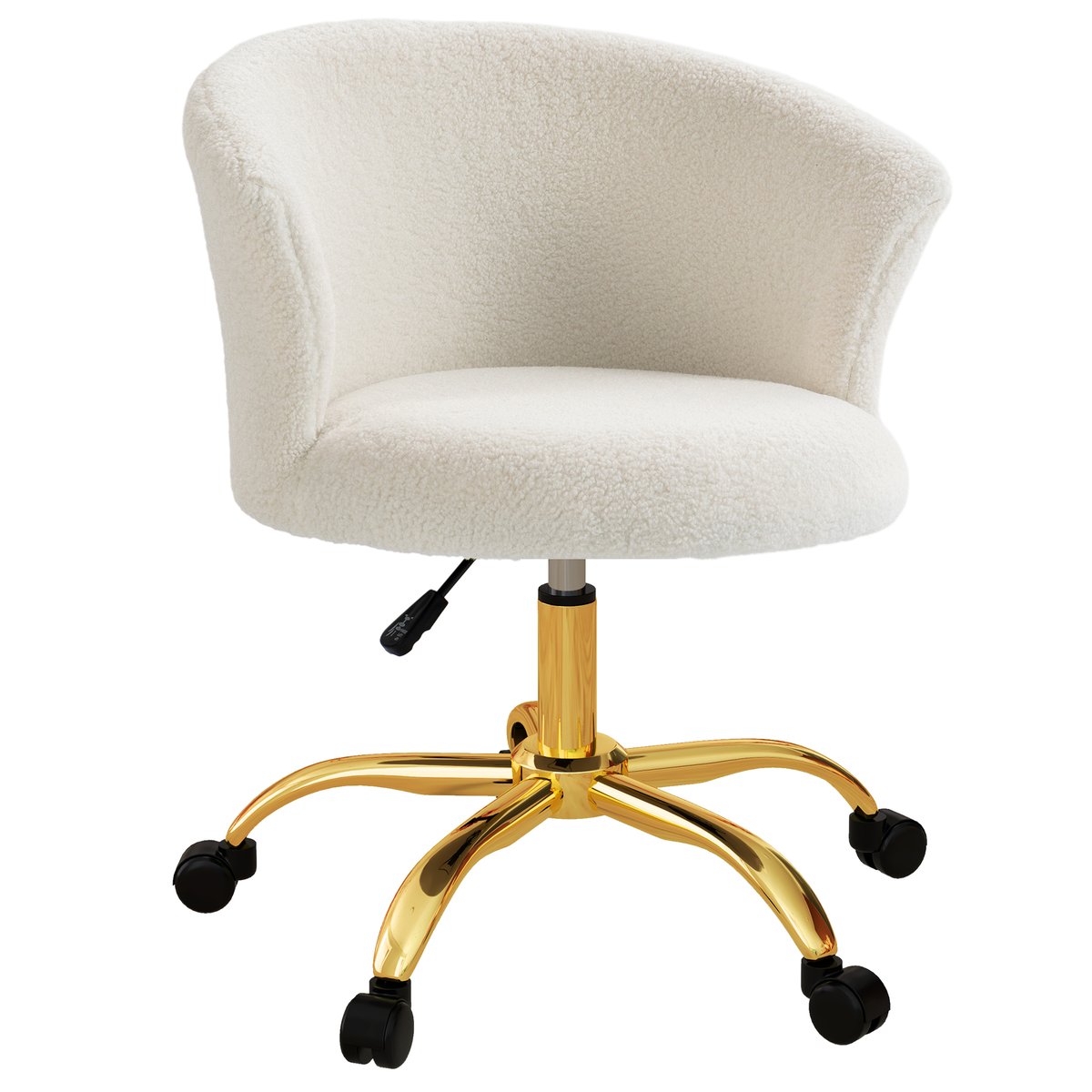 Chaise de bureau Polyester Or blanc et or, HOMCOM