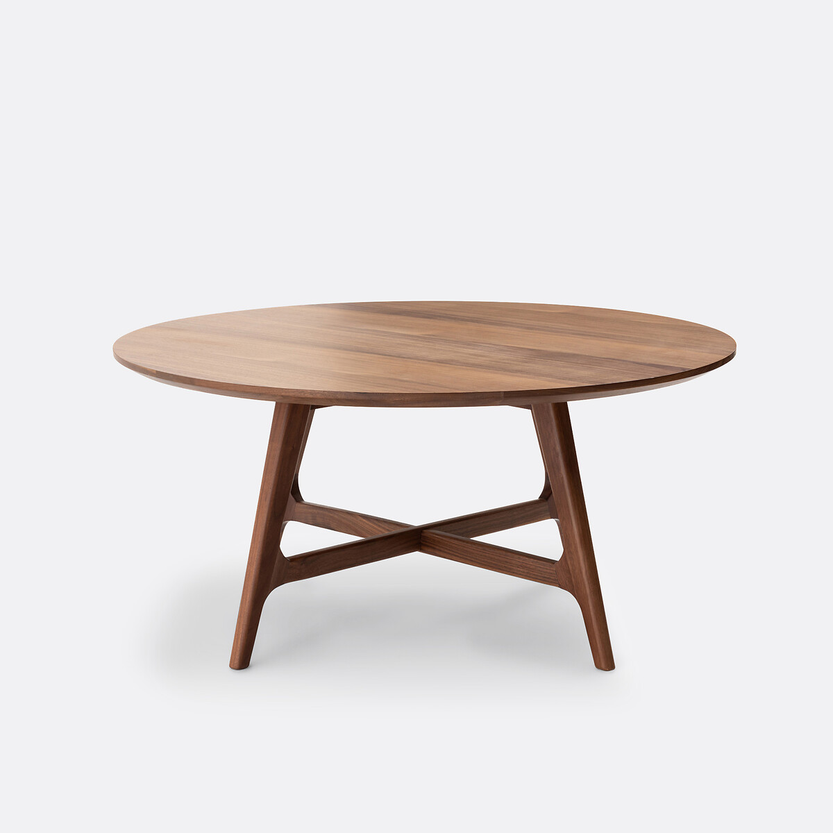 Grande table basse ronde noyer et plaqué, Larsen noyer, LA REDOUTE INTERIEURS