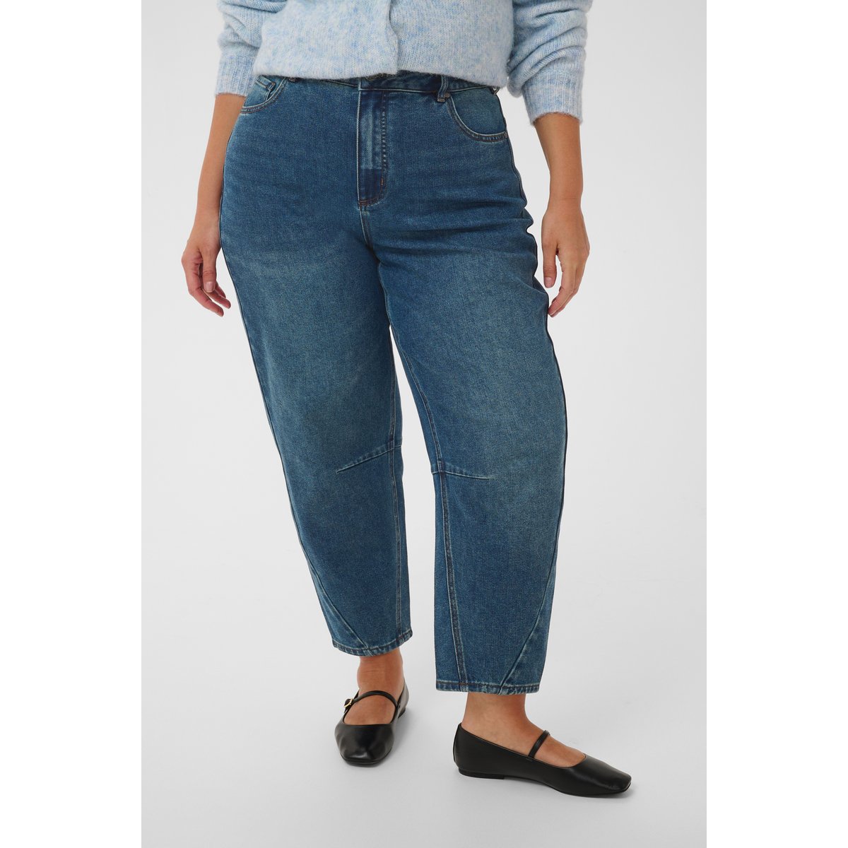 Jeans bleu blue washed denim, KAFFE CURVE
