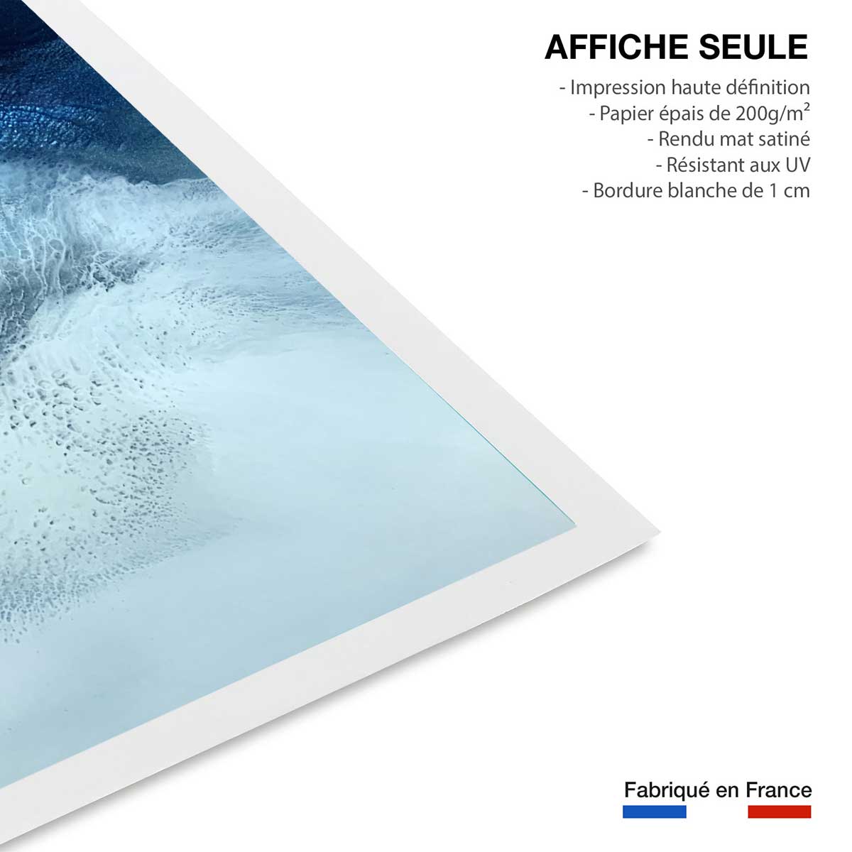 Poster bleu rivage affiche seule, HEXOA