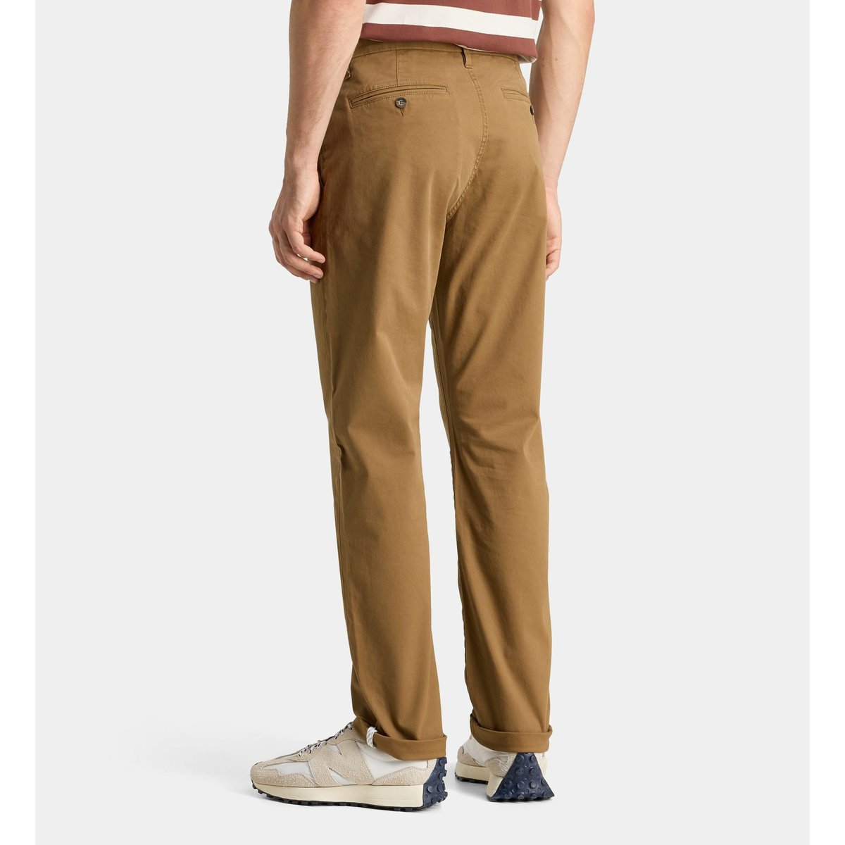 Pantalon chino kutdroit droit coton bio marron chesnut, GALERIES LAFAYETTE