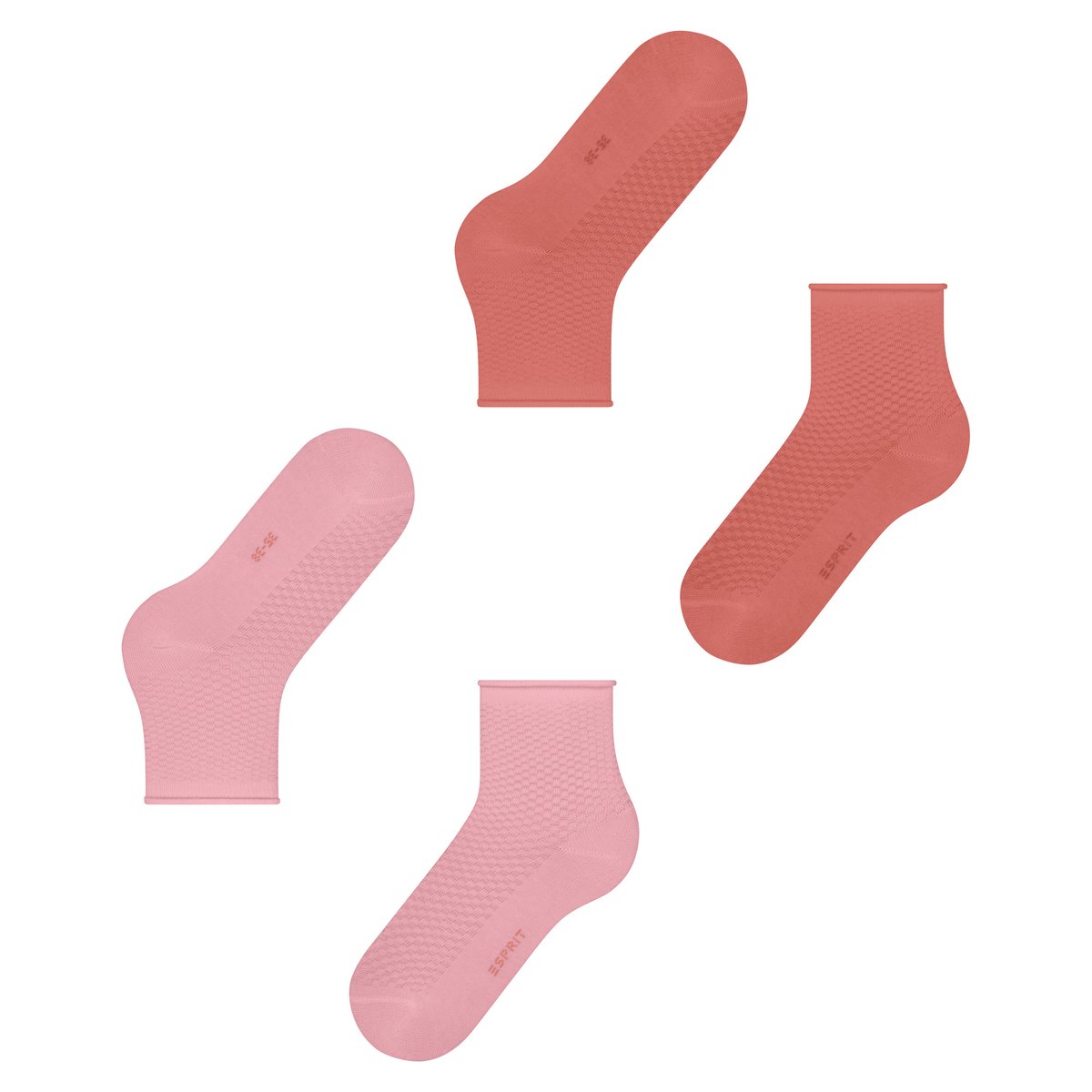 Chaussettes courtes Fine Mesh 2-Pack Semi-opaque différentes couleurs, ESPRIT
