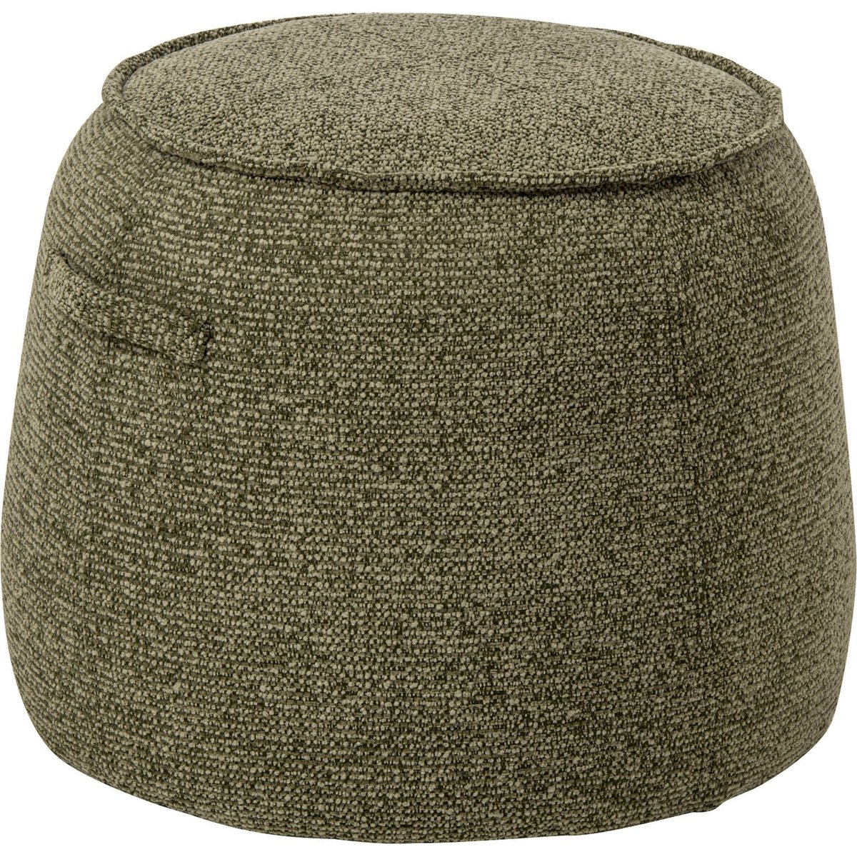Pouf rond en tissu texturé vert, RECOLLECTION
