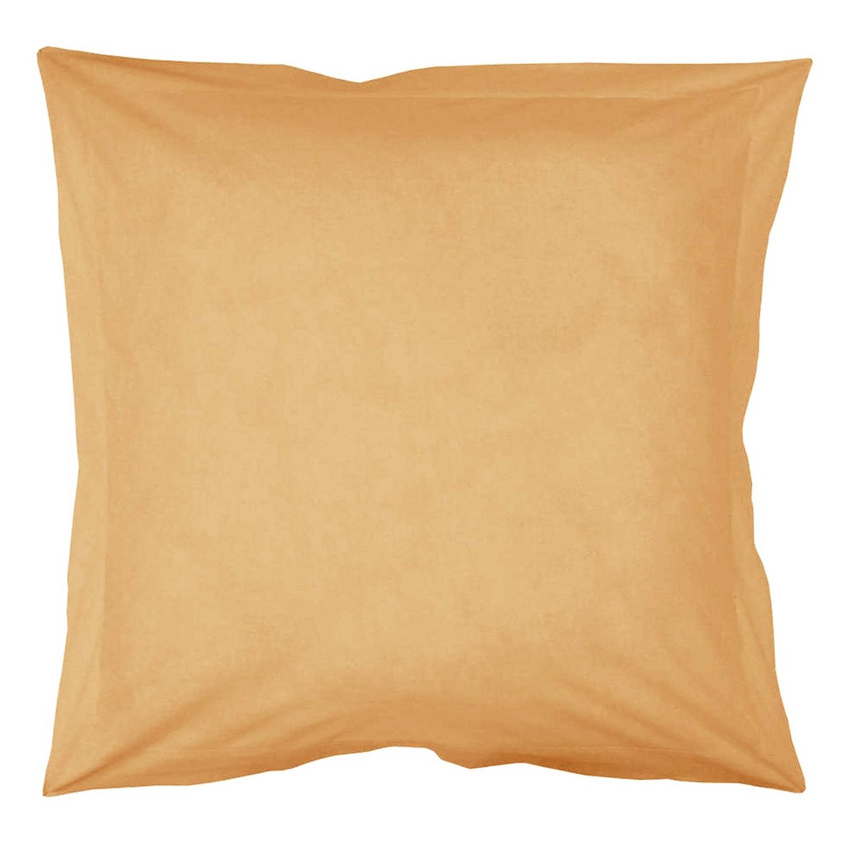 Taie d'oreiller unie en coton bio jaune curry, LOVELY CASA