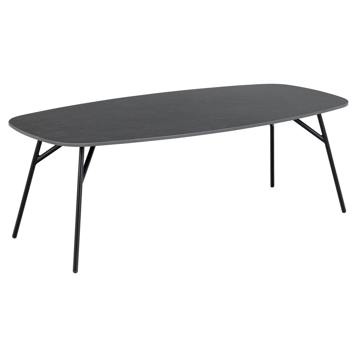 Table basse rectangulaire en bois et métal design vintage HALDOR noir, TOILINUX