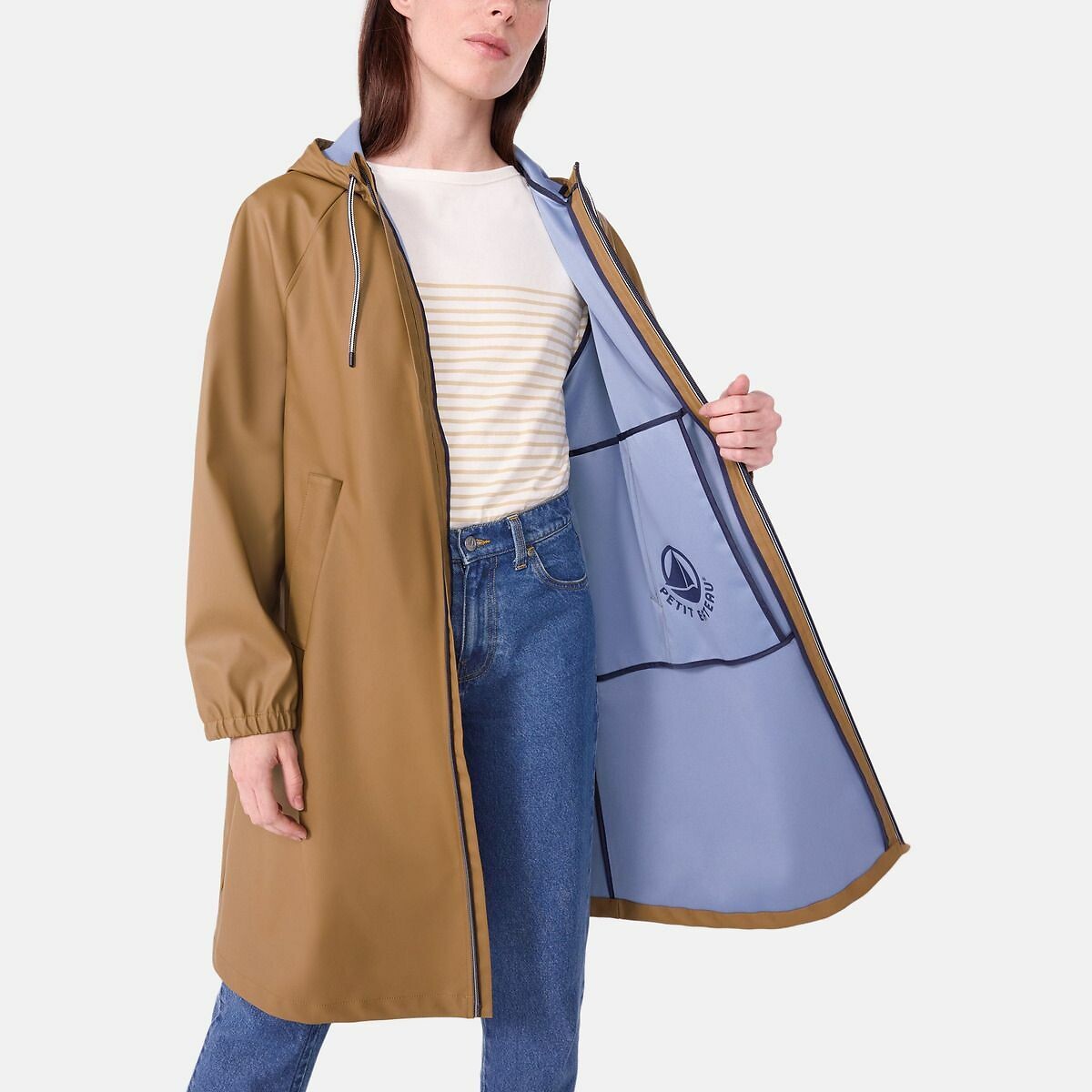 Two-Tone Waxed Jacket beige, PETIT BATEAU
