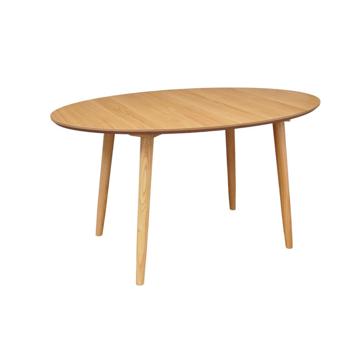 Table repas 140-220 cm placage chêne avec 2 allonges naturel clair, ZAGO