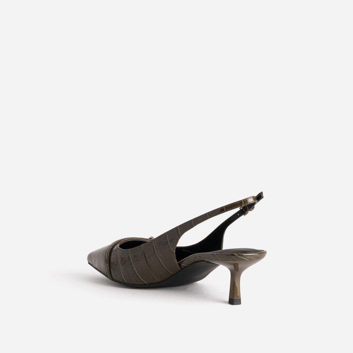 Escarpin ANAIA. croco vert, ERAM