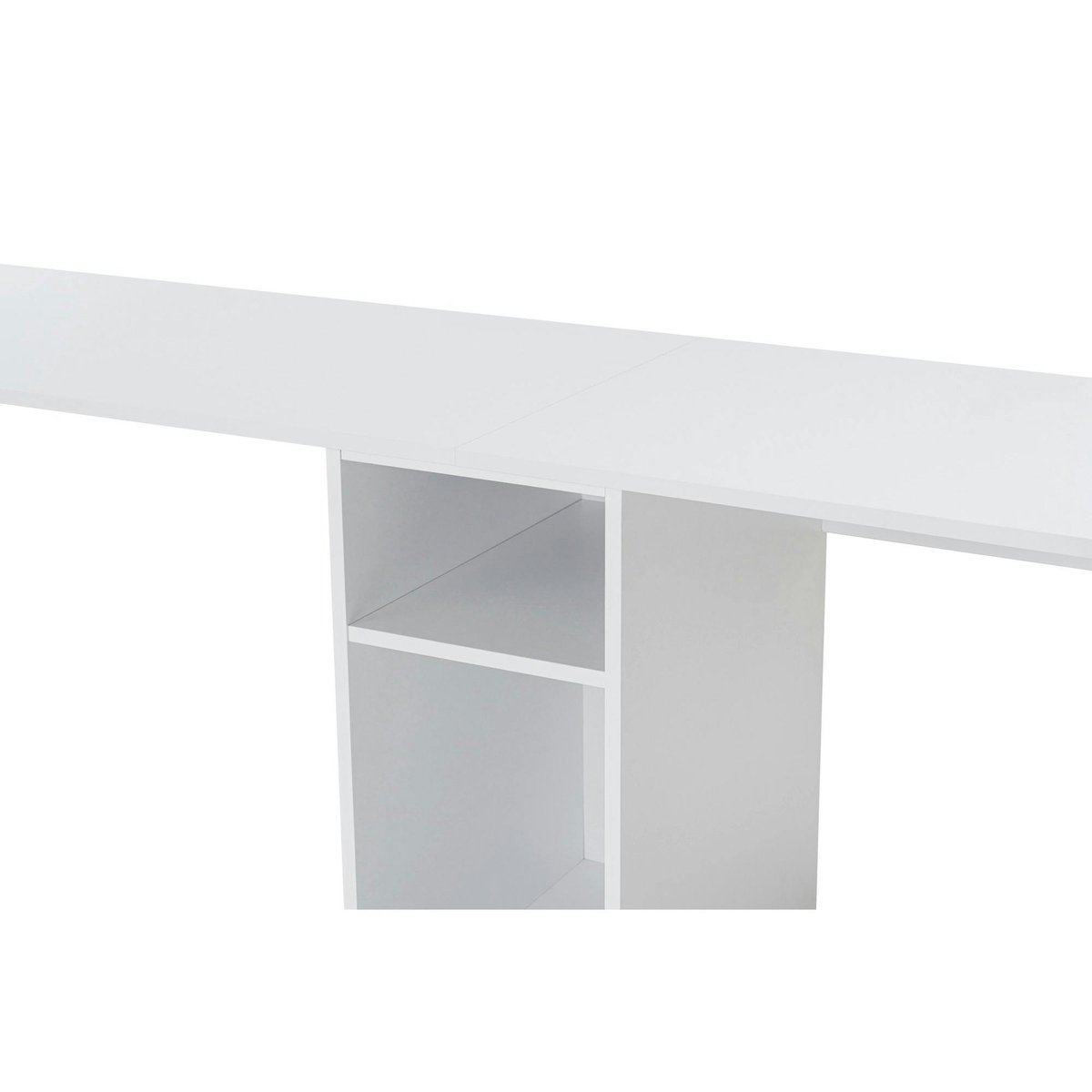 Bureau double avec rangement central MARFA blanc, PIER IMPORT