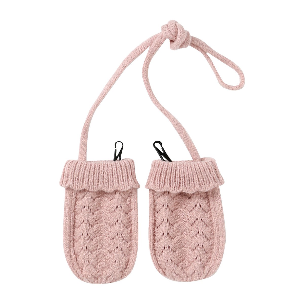Ensemble bonnet, snood et moufles rose poudré, VERTBAUDET