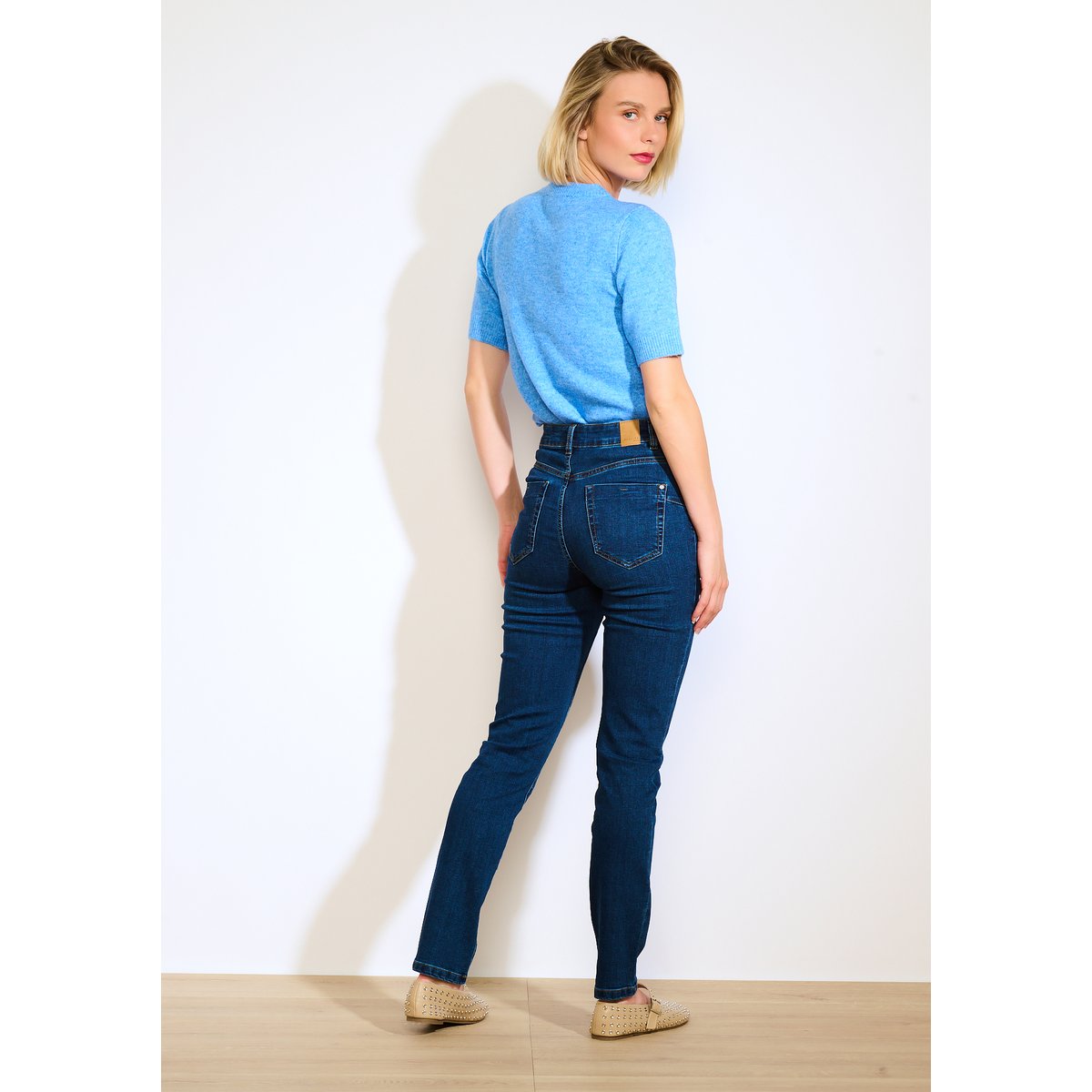 Jean slim taille haute dark blue, LOLALIZA
