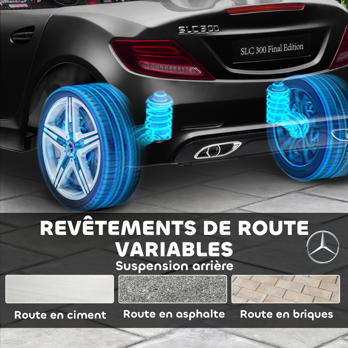 Voiture électrique à conducteur assis PP Noir noir, AIYAPLAY