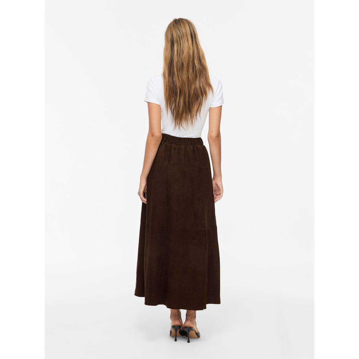Jupe Mi-Longue marron - coffee bean1, VILA