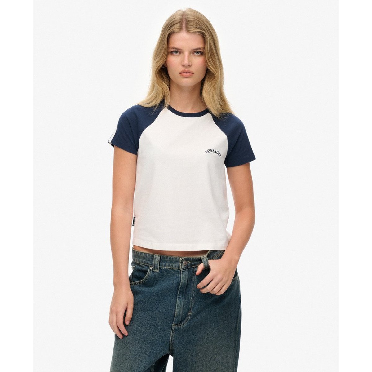 T-shirt Retro Logo Essential optic/bleu marine intense, SUPERDRY