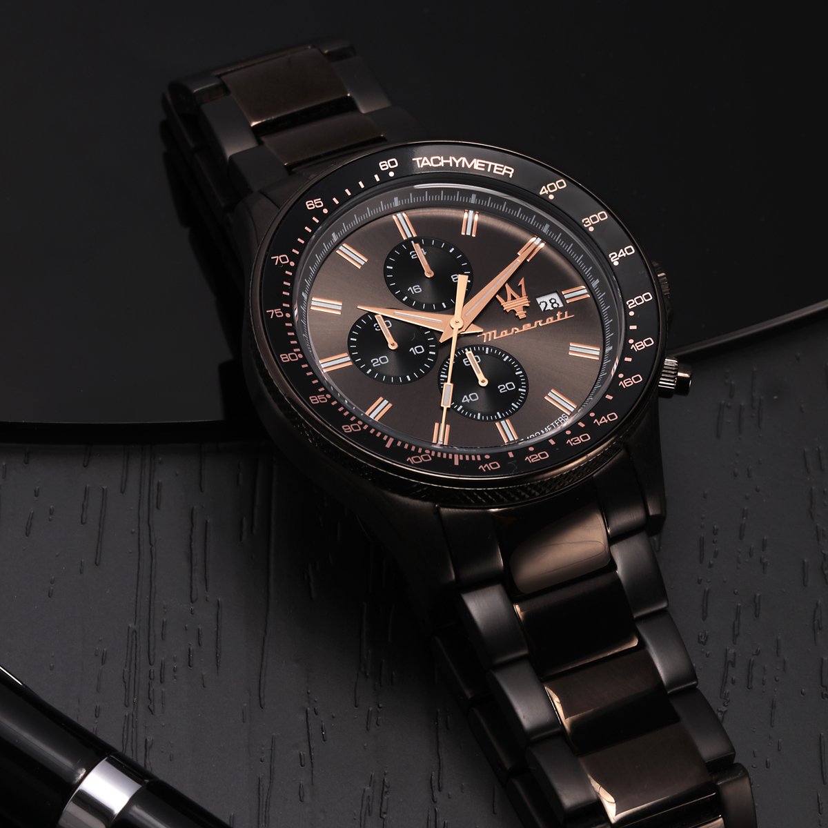 Montre Analogique  SFIDA argenté noir noir, MASERATI