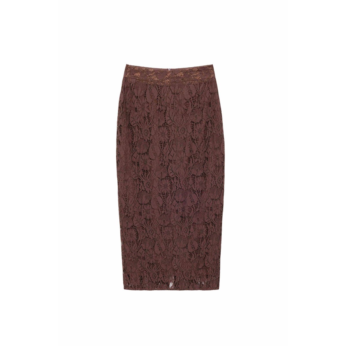 Jupe longueur midi droite uni JULANA 16-marron, LA PETITE ETOILE